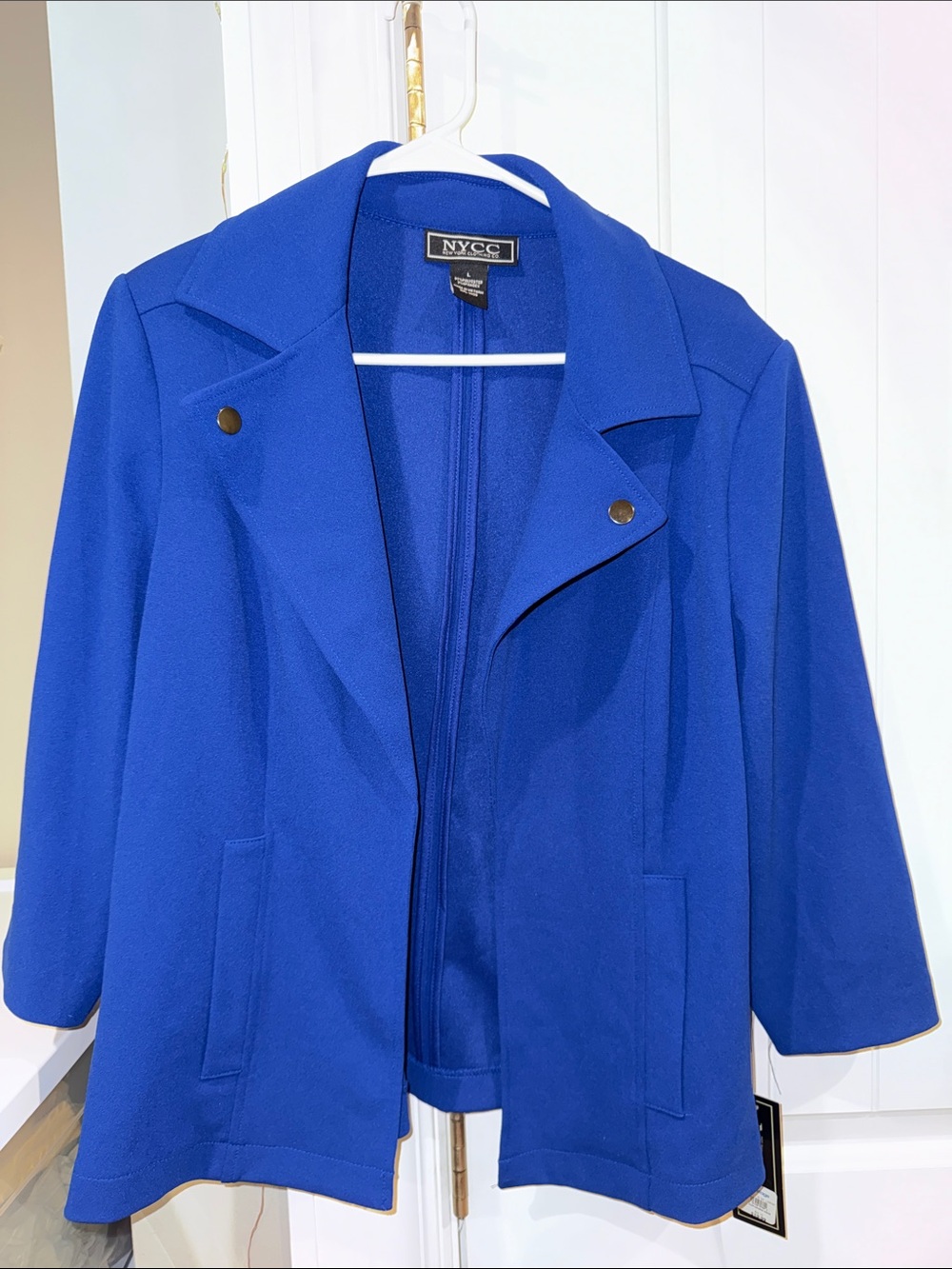 NYC Women's Royal Blue Open-Front Jacket